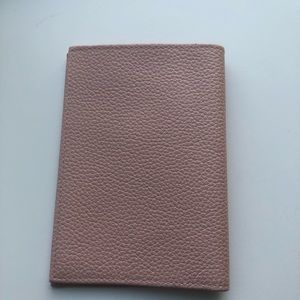 Longchamp rose pink passport leather case